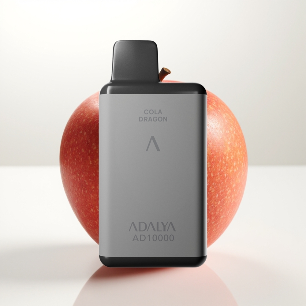Adalya AD 10000 Puf Prostor siva Dispozabilna Vape – 14 ml e-tekočina, 2% nikotin, USB-C polnjenje