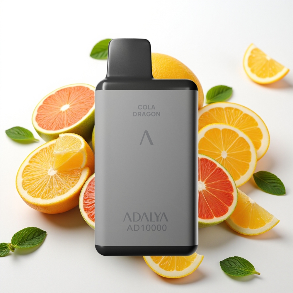 Adalya AD 10000 Pufov Vape za enkratno uporabo – Vesoljsko siva, 14 ml e-tekočine, 2 % nikotina, USB-C polnjenje
