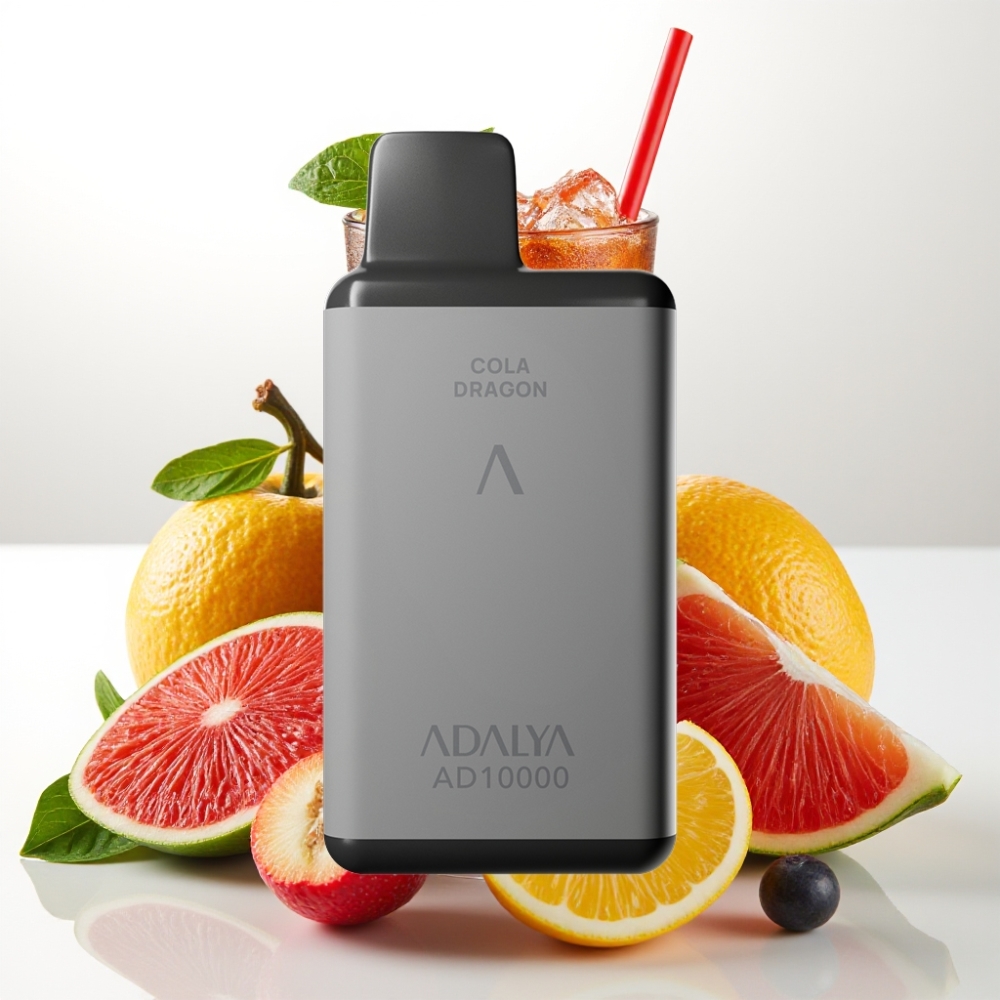 Adalya AD 10000 Pufov Vape za enkratno uporabo – Vesoljsko siva, 14 ml e-tekočine, 2% nikotina, USB-C polnjenje