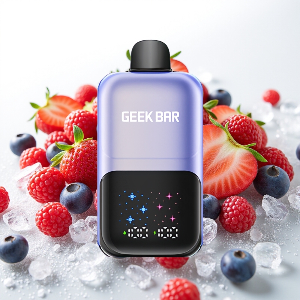 GEEK BAR 2GO 20ml 50000 Pote Dual Series Elektronska Vapnik z Interaktivnim Velikim Zaslonom, 3-Nivojsko Nastavljivimi Okusi/Hlajenjem in Polnilno Baterijo