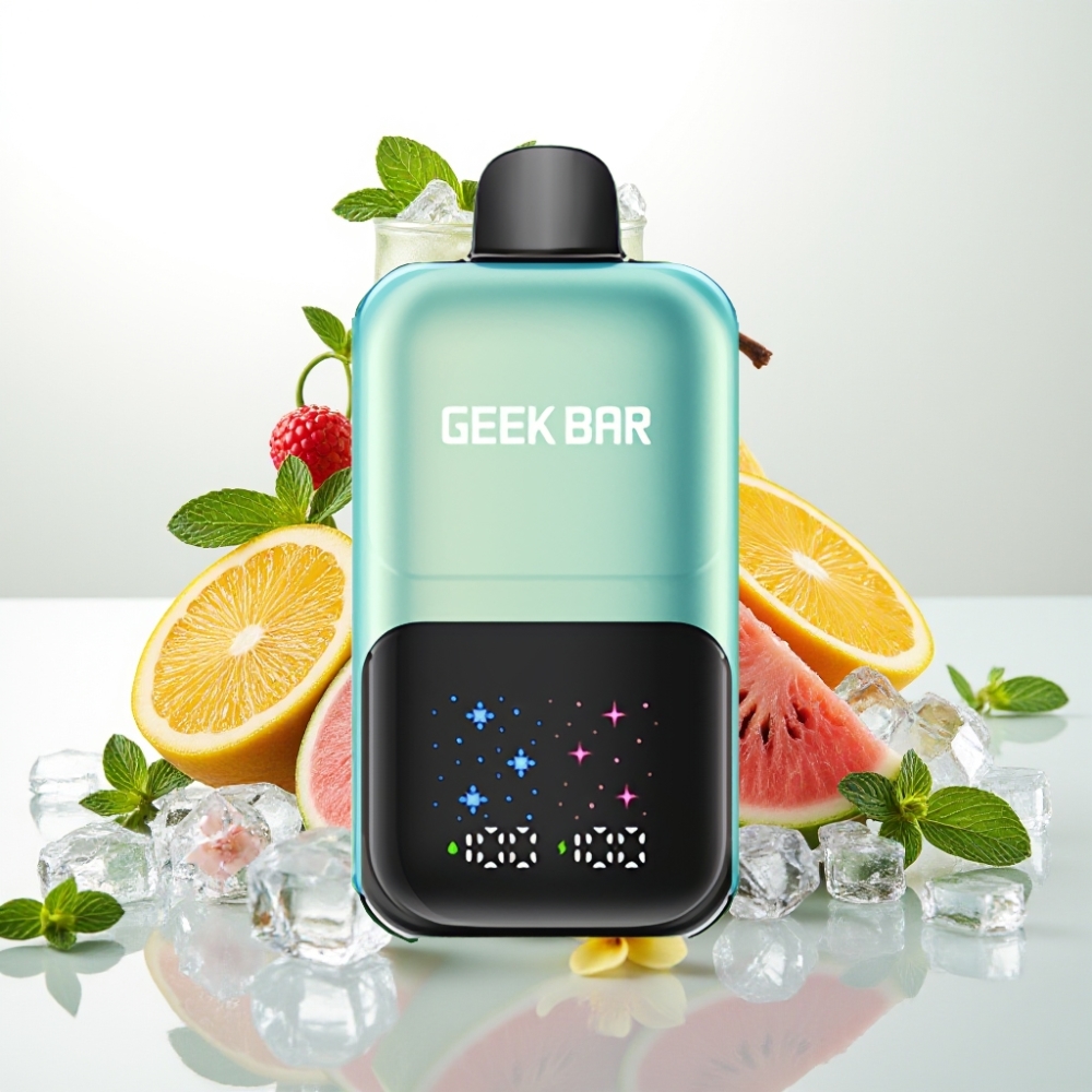 GEEK BAR 2GO 20ml 50000 Potesov Dual Series Enkratna E-cigareta z Velikim Zaslonom, 3 Nivoji Okusa/Hlajenja, 5% Nikotinske Soli