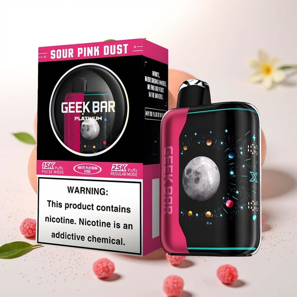 GEEK BAR Platinum Edition – 25000 Puffov, Platinasta Jeklena Obdelava, Hitro Polnjenje, Dual Mesh Coil