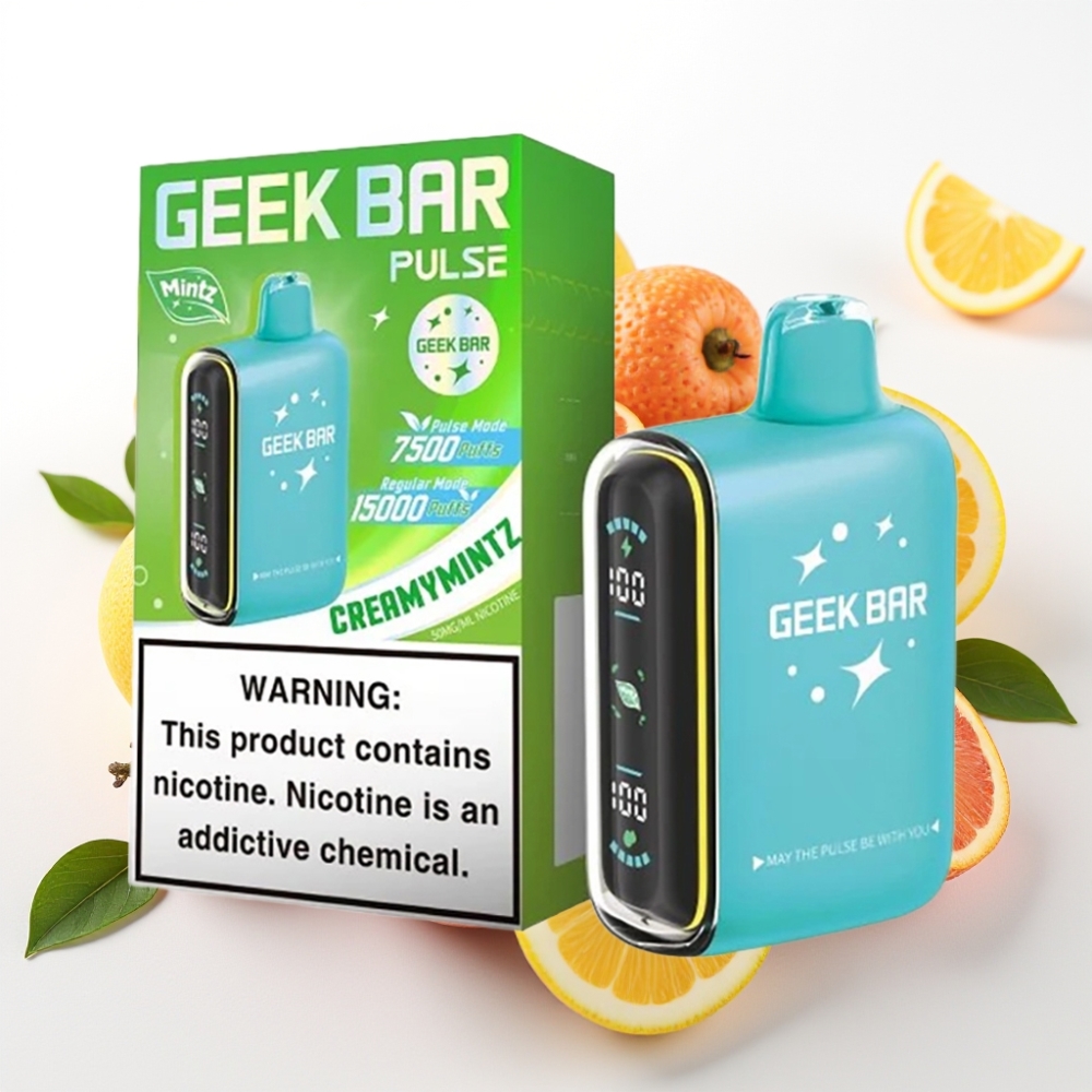 Geek Bar Pulse 15000 Puffov, 16ML, 5% Nikotina, Nastavljiv Pretok Zraka, 650 mAh Baterija, USB Type-C