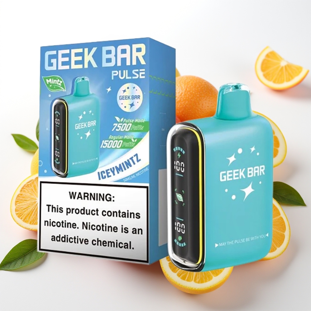 Geek Bar Pulse 15000 Puffov, 16ML, 5% Nikotina, Nastavljiv Pretok Zraka, 650 mAh Baterija, USB Type-C
