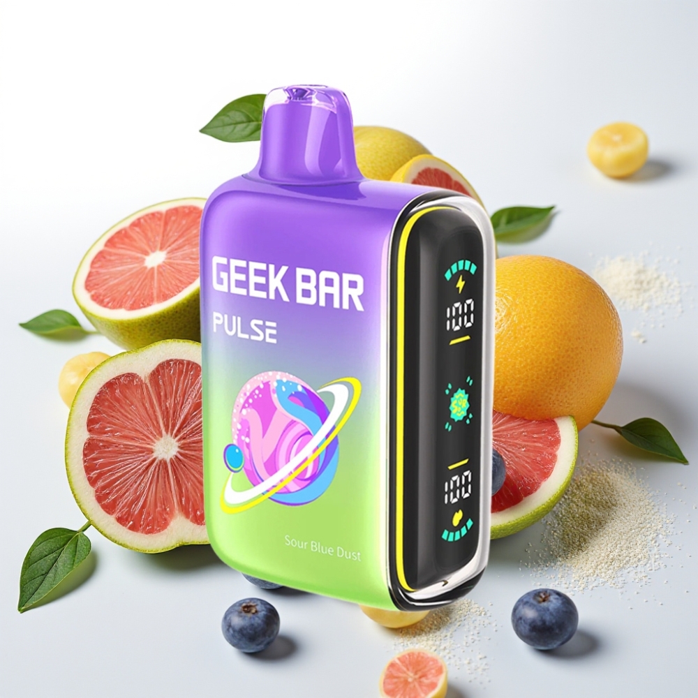 Geek Bar Pulse 15000 Puffov, 16ML E-tekočina, 5% Nikotina, Nastavljiv Pretok Zraka, 650 mAh Baterija, USB Type-C Polnjenje
