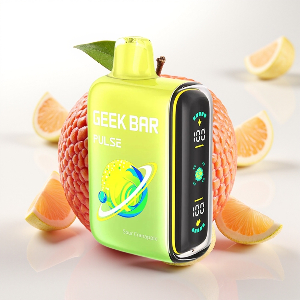 Geek Bar Pulse 15000 Puffov, 16ML E-tekočina, 5% Nikotina, Nastavljiv Pretok Zraka, 650 mAh Baterija, USB Type-C Polnjenje
