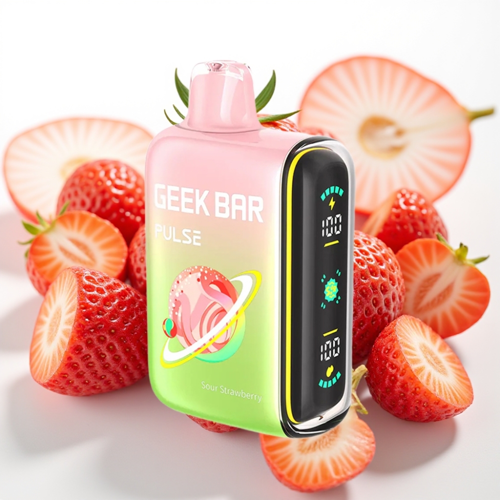 Geek Bar Pulse 15000 Puffov, 16ML E-tekočina, 5% Nikotina, Nastavljiv Pretok Zraka, 650 mAh Baterija, USB Type-C Polnjenje