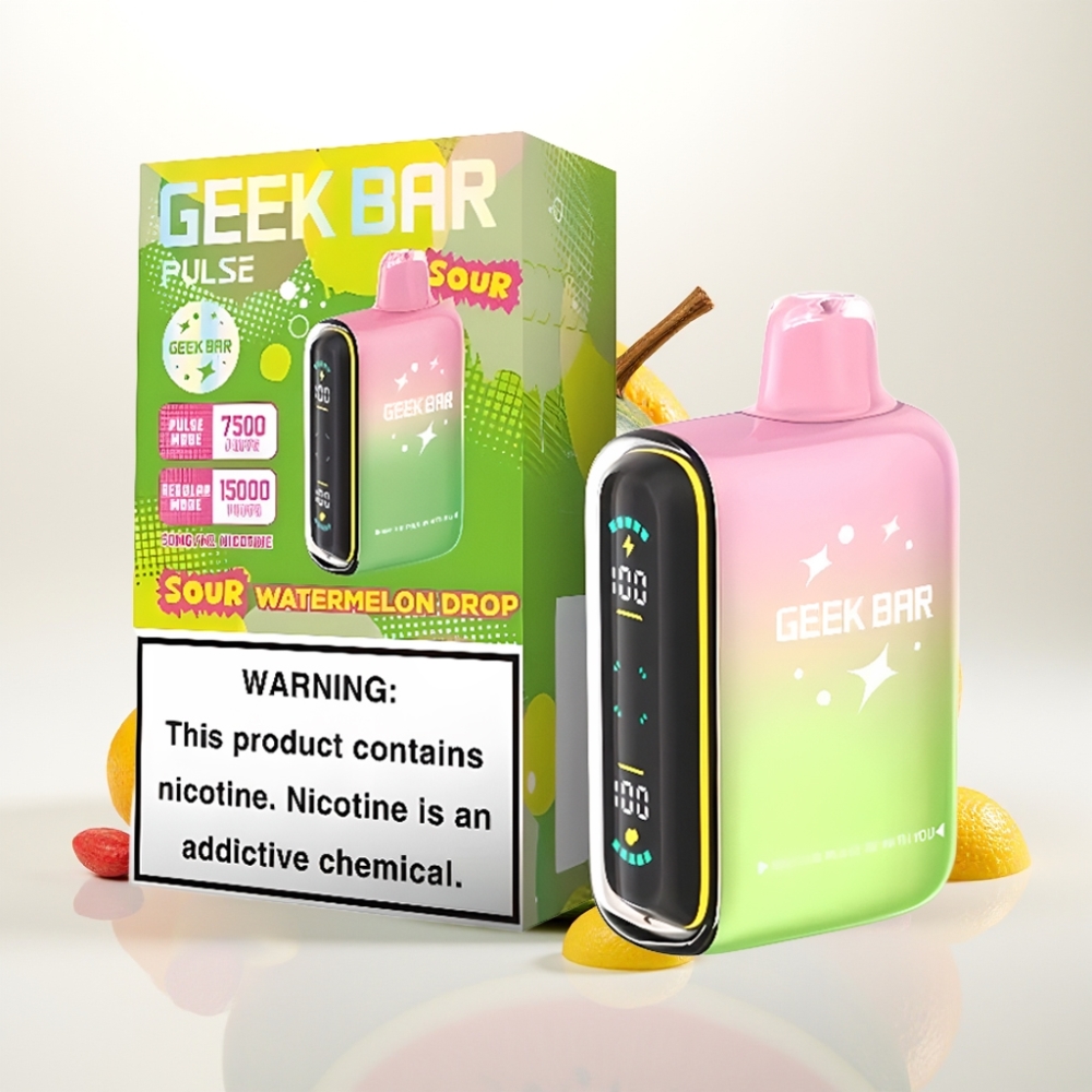 Geek Bar Pulse 15000 Puffov, 16ML E-tekočina, 5% Nikotina, Nastavljiv Pretok Zraka, 650 mAh Baterija, USB Type-C Polnjenje