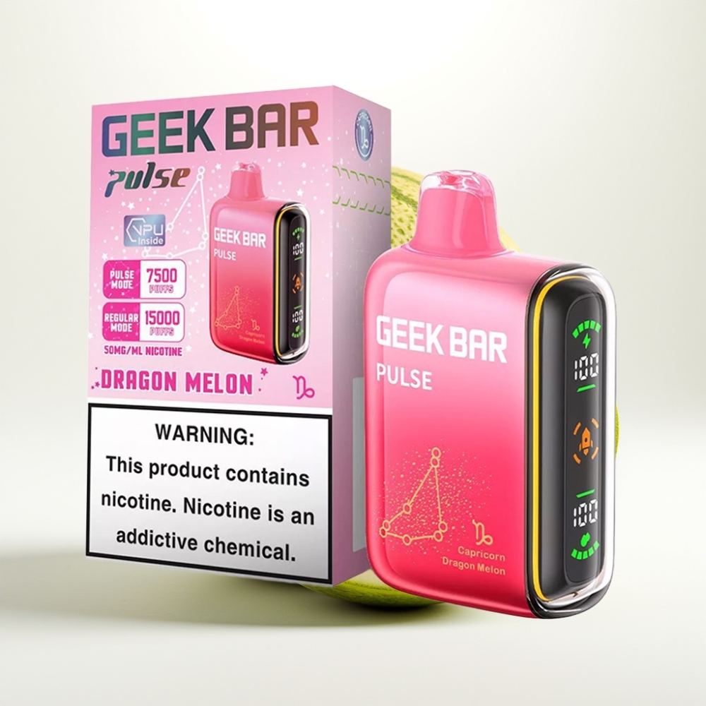 Geek Bar Pulse 15000 Puffov – 16ML E-tekočina, 5% Nikotina, Nastavljiv Pretok Zraka, 650 mAh Baterija, USB Type-C Polnjenje Zodiakalna izdaja