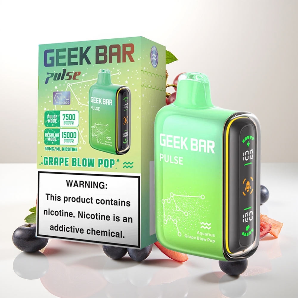 Geek Bar Pulse 15000 Puffov – 16ML E-tekočina, 5% Nikotina, Nastavljiv Pretok Zraka, 650 mAh Baterija, USB Type-C Polnjenje Zodiakalna izdaja