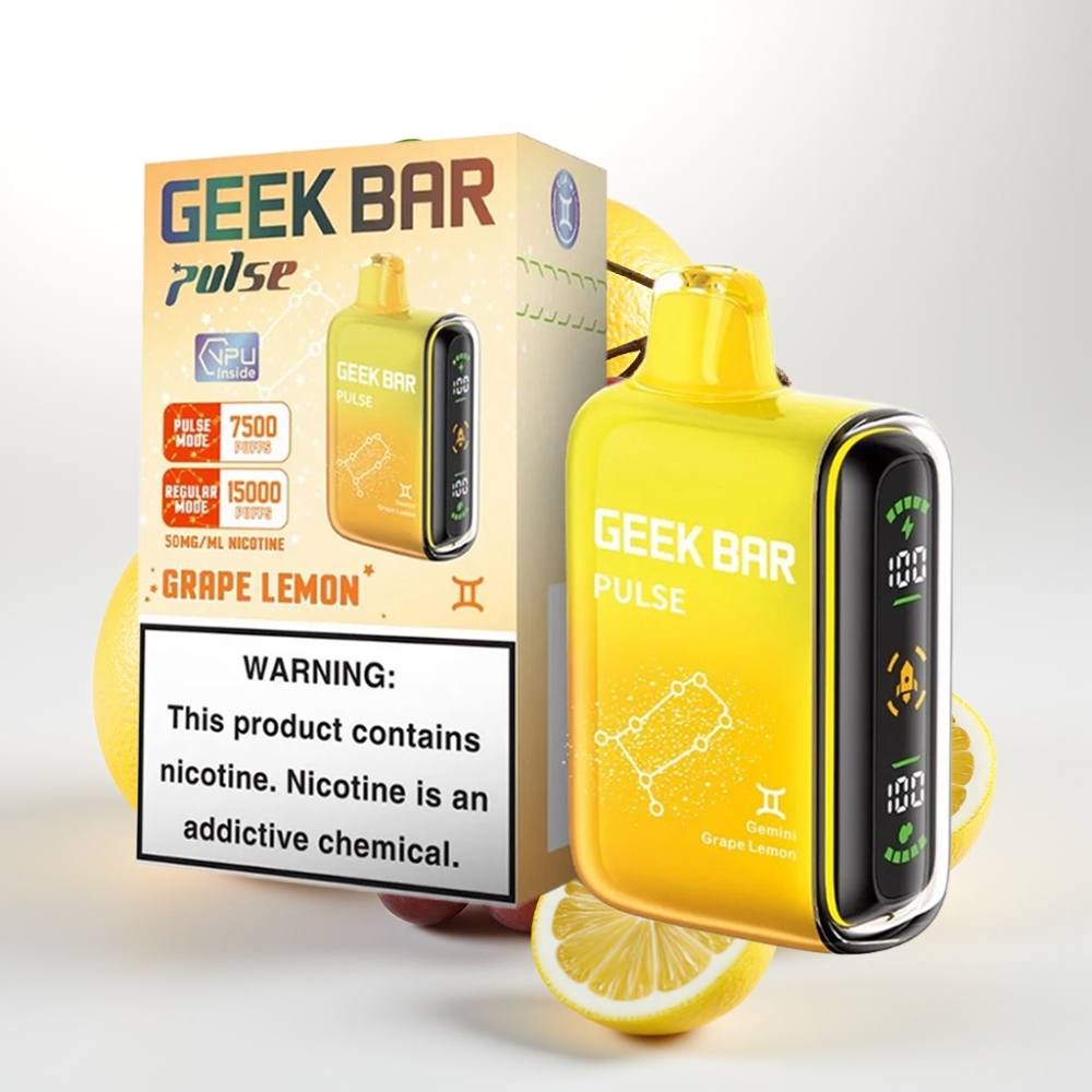 Geek Bar Pulse 15000 Puffov – 16ML E-tekočina, 5% Nikotina, Nastavljiv Pretok Zraka, 650 mAh Baterija, USB Type-C Polnjenje Zodiakalna izdaja