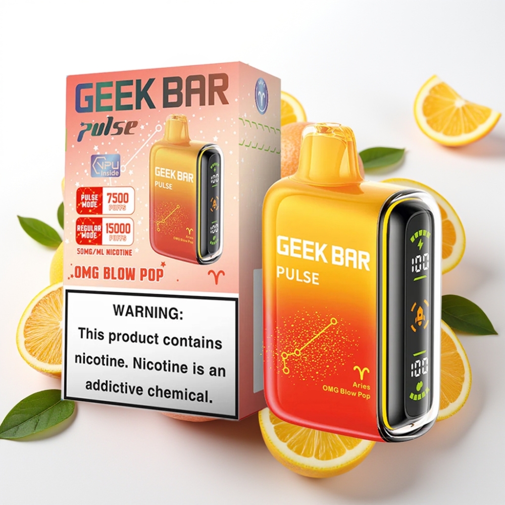 Geek Bar Pulse 15000 Puffov – 16ML E-tekočina, 5% Nikotina, Nastavljiv Pretok Zraka, 650 mAh Baterija, USB Type-C Polnjenje Zodiakalna izdaja