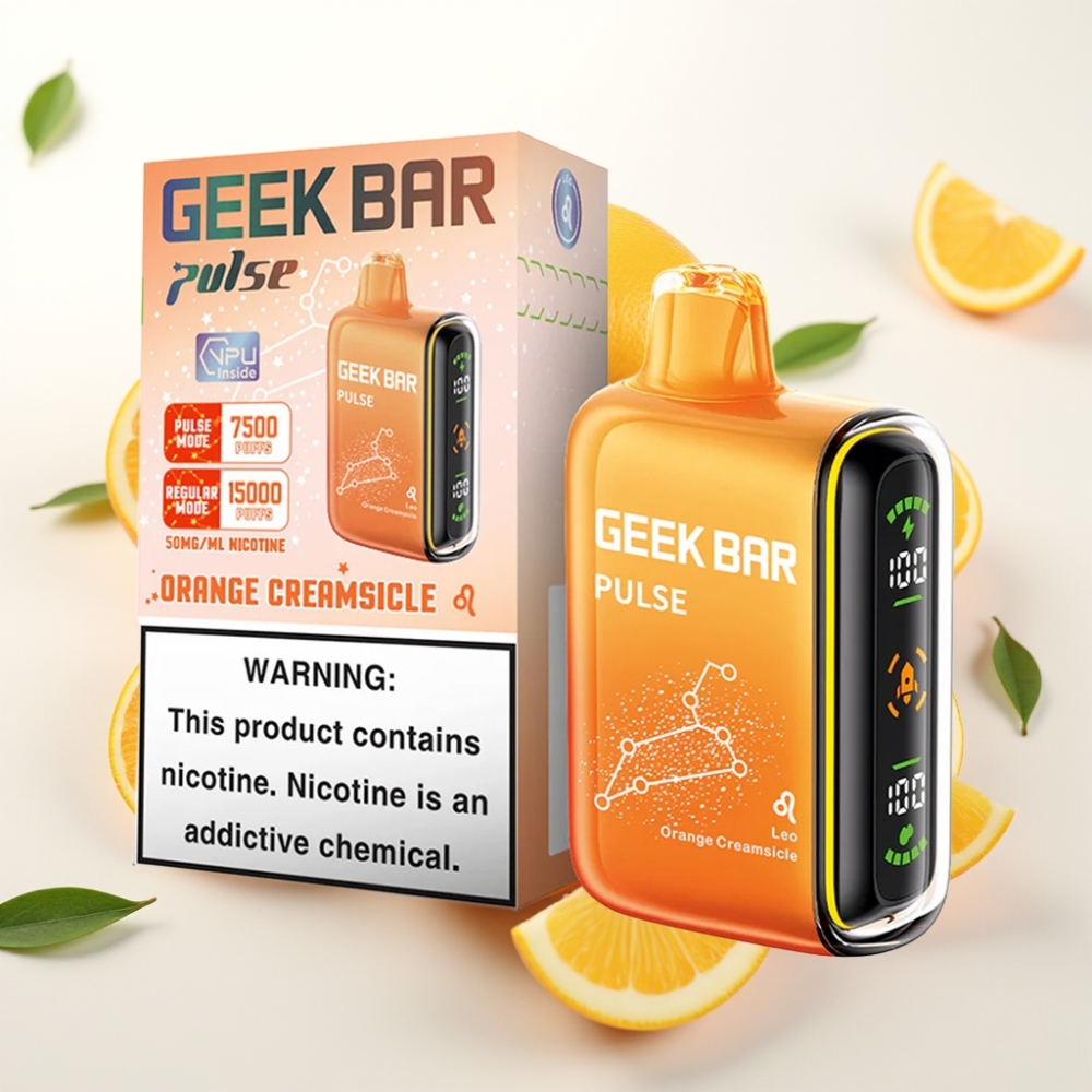 Geek Bar Pulse 15000 Puffov – 16ML E-tekočina, 5% Nikotina, Nastavljiv Pretok Zraka, 650 mAh Baterija, USB Type-C Polnjenje Zodiakalna izdaja