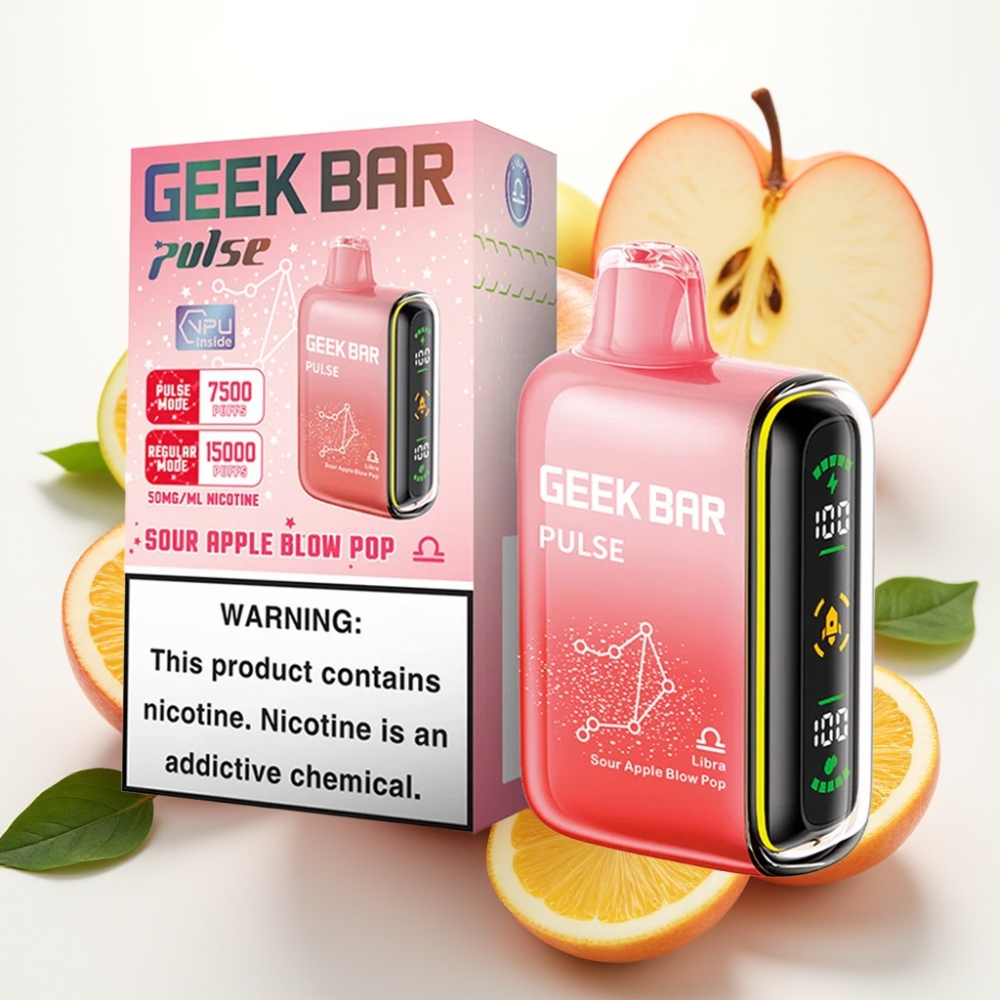 Geek Bar Pulse 15000 Puffov – 16ML E-tekočina, 5% Nikotina, Nastavljiv Pretok Zraka, 650 mAh Baterija, USB Type-C Polnjenje Zodiakalna izdaja