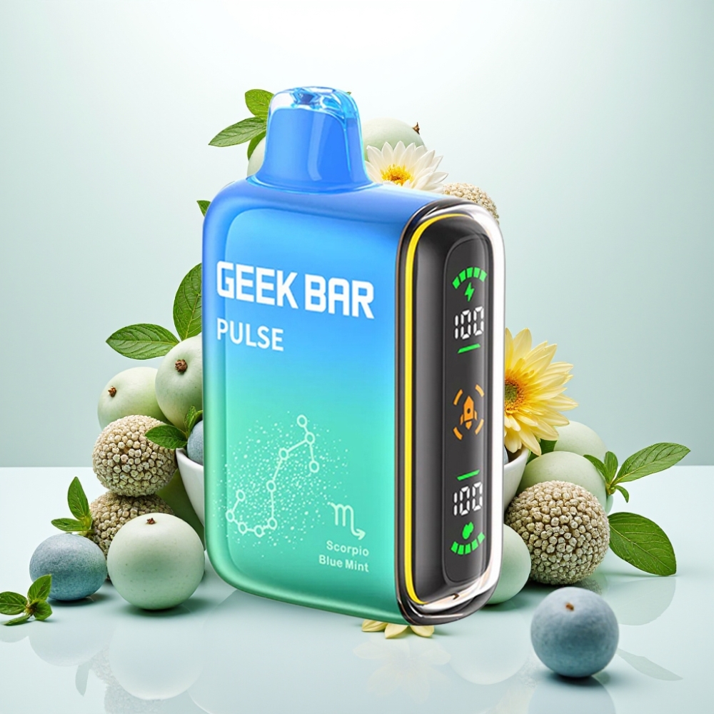 Geek Bar Pulse 15000 Puffov – 16ML E-tekočina, 5% Nikotina, Nastavljiv Pretok Zraka, 650 mAh Baterija, USB Type-C Polnjenje Zodiakalna izdaja