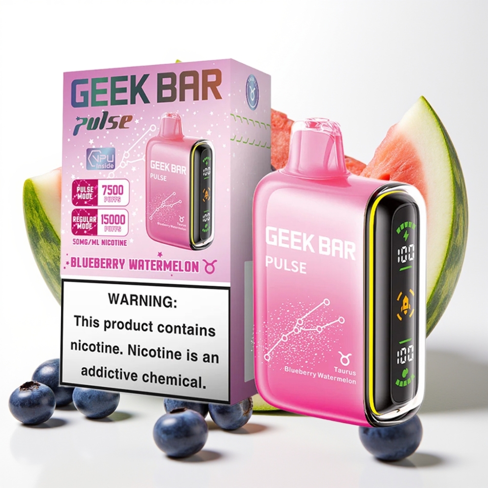 Geek Bar Pulse 15000 Puffov – 16ML E-tekočina, 5% Nikotina, Nastavljiv Pretok Zraka, 650 mAh Baterija, USB Type-C Polnjenje Zodiakalna izdaja