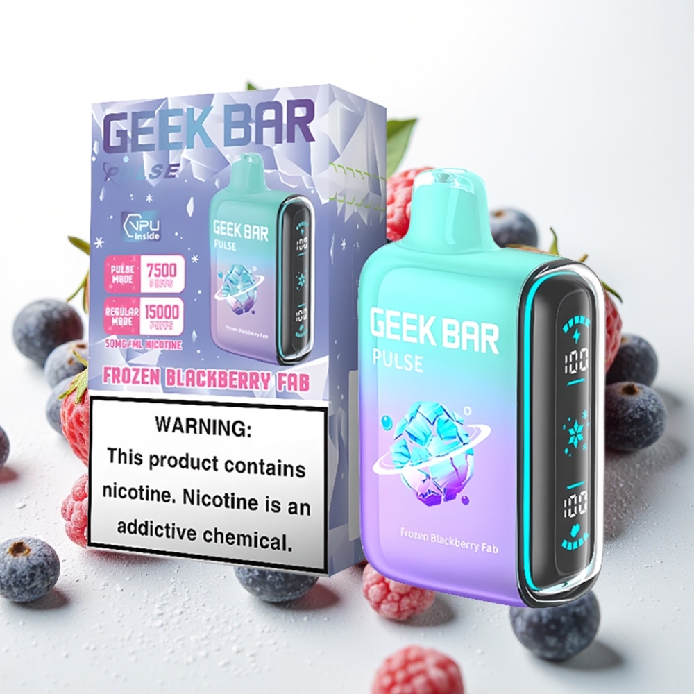 Geek Bar Pulse 15000 Pufov, 16ML E-tekočina, 5% Nikotina, Nastavljiv Pretok Zraka