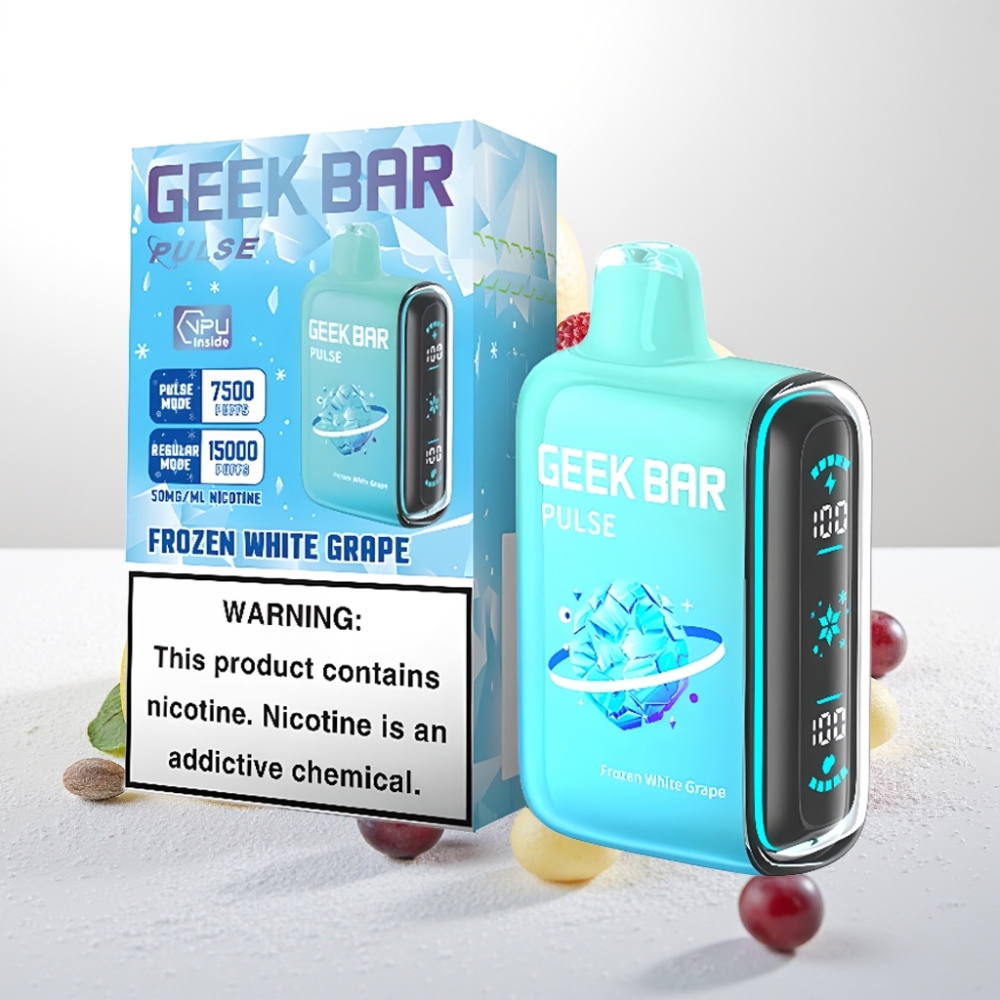 Geek Bar Pulse 15000 Pufov, 16ML E-tekočina, 5% Nikotina, Nastavljiv Pretok Zraka