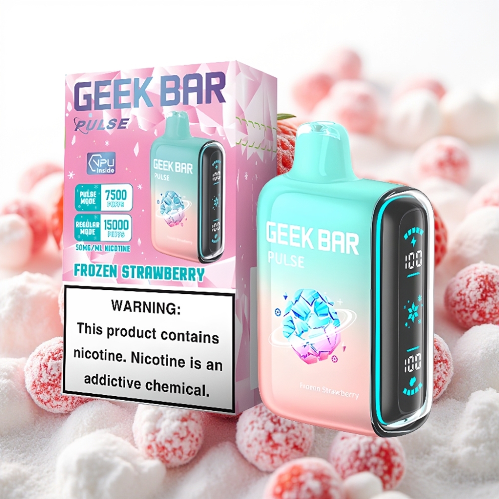 Geek Bar Pulse 15000 Pufov, 16ML E-tekočina, 5% Nikotina, Nastavljiv Pretok Zraka