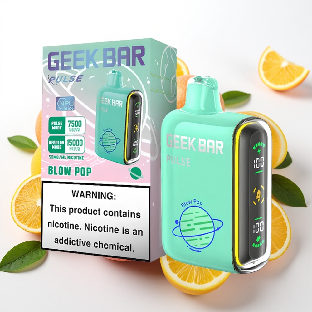 Geek Bar Pulse 15000 Pufov – 16ML E-tekočina, 5 % Nikotina, Prilagodljiv Pretok Zraka, 650 mAh Baterija, USB Type-C Polnjenje