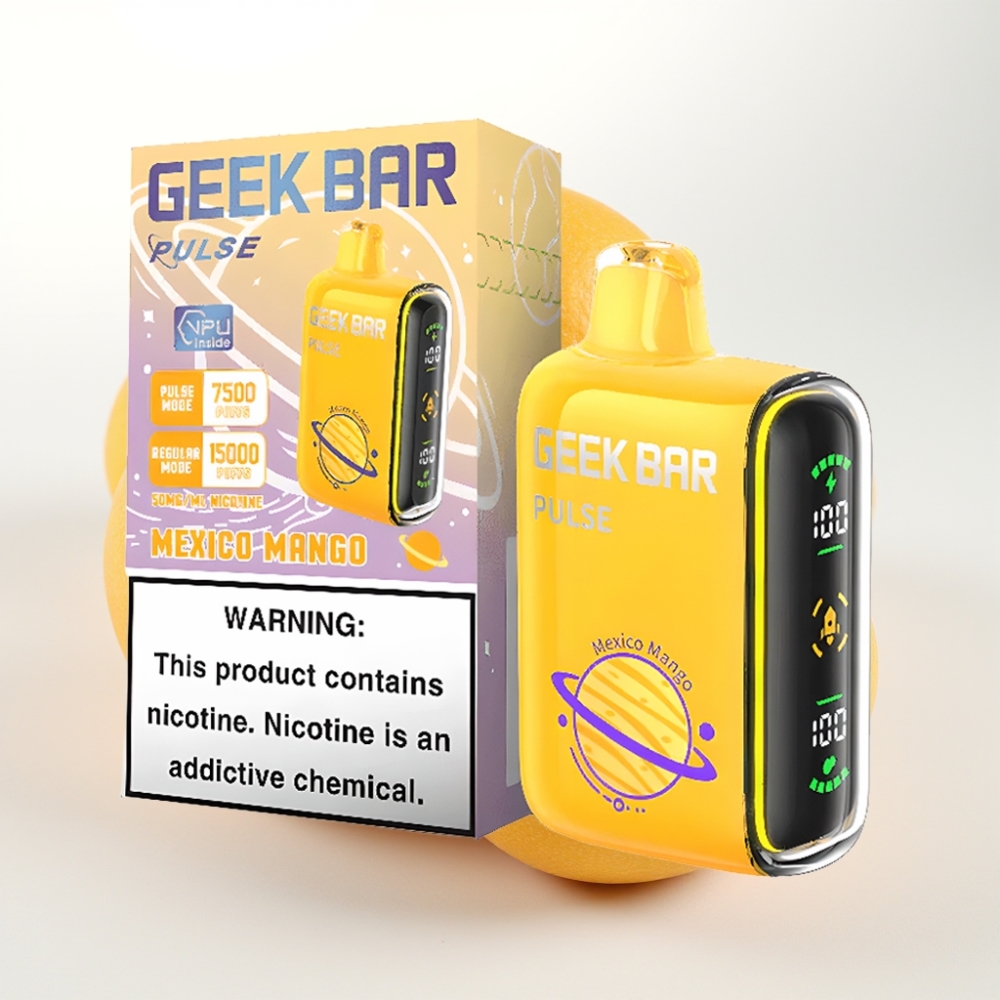 Geek Bar Pulse 15000 Pufov – 16ML E-tekočina, 5 % Nikotina, Prilagodljiv Pretok Zraka, 650 mAh Baterija, USB Type-C Polnjenje