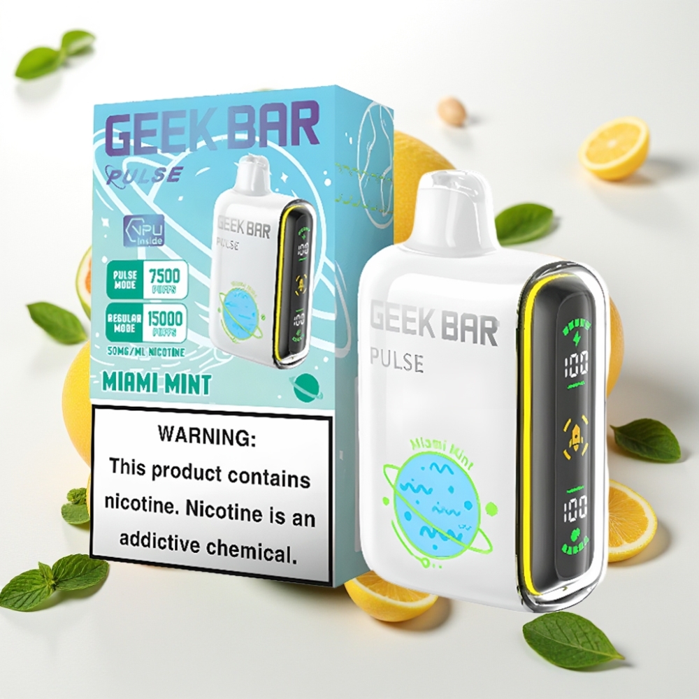 Geek Bar Pulse 15000 Pufov – 16ML E-tekočina, 5 % Nikotina, Prilagodljiv Pretok Zraka, 650 mAh Baterija, USB Type-C Polnjenje