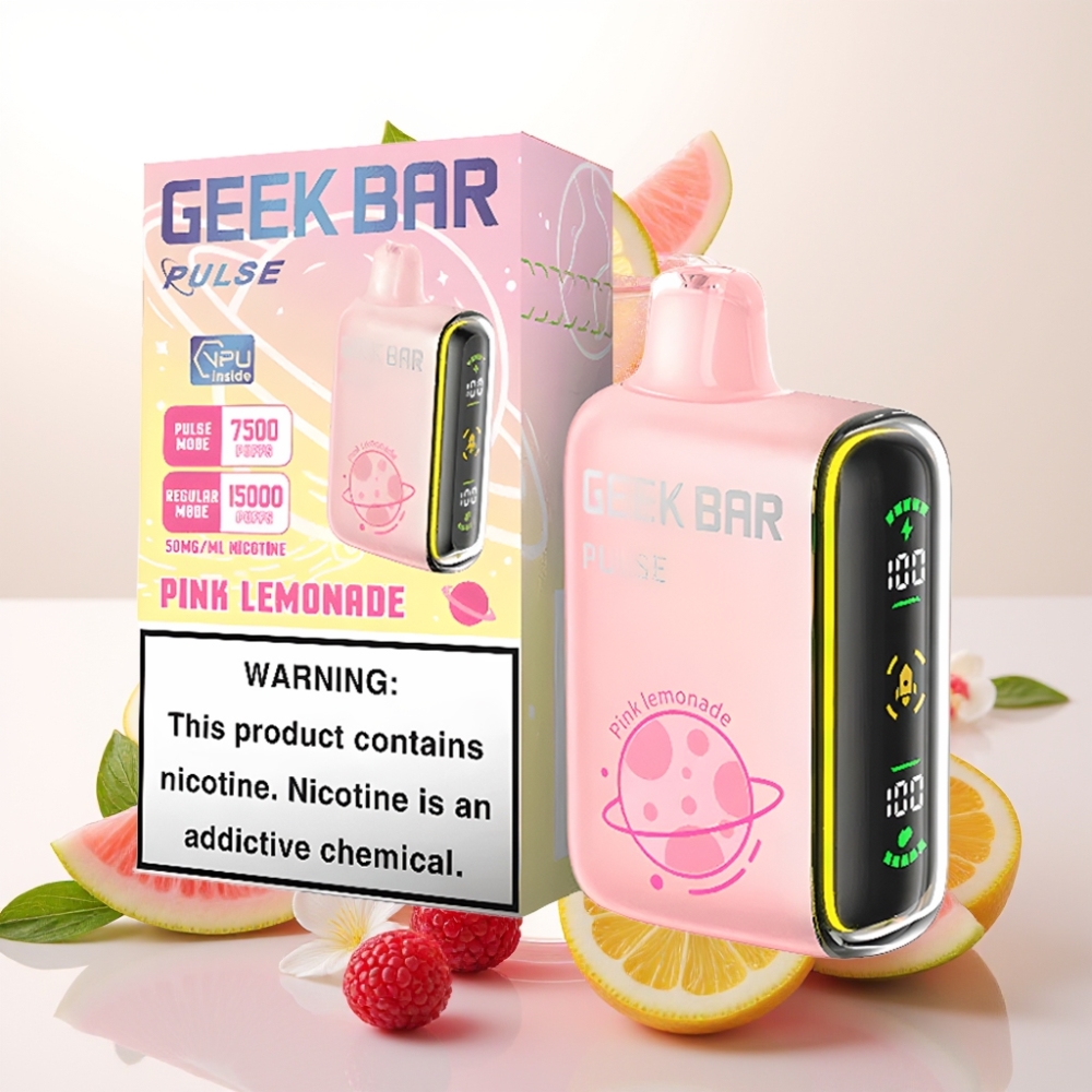 Geek Bar Pulse 15000 Pufov – 16ML E-tekočina, 5 % Nikotina, Prilagodljiv Pretok Zraka, 650 mAh Baterija, USB Type-C Polnjenje