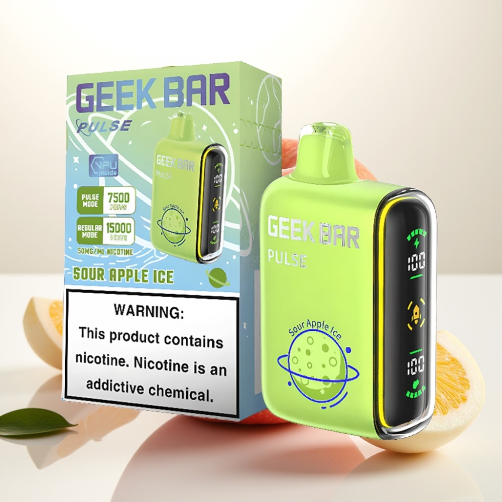Geek Bar Pulse 15000 Pufov – 16ML E-tekočina, 5 % Nikotina, Prilagodljiv Pretok Zraka, 650 mAh Baterija, USB Type-C Polnjenje