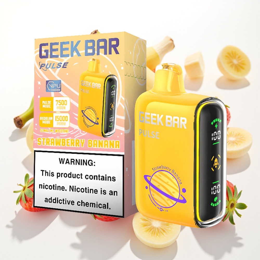 Geek Bar Pulse 15000 Pufov – 16ML E-tekočina, 5 % Nikotina, Prilagodljiv Pretok Zraka, 650 mAh Baterija, USB Type-C Polnjenje
