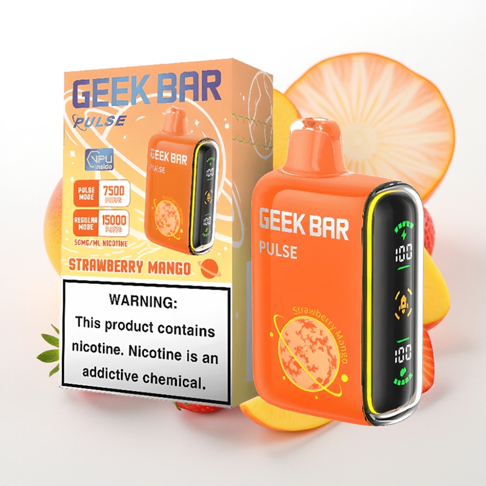 Geek Bar Pulse 15000 Pufov – 16ML E-tekočina, 5 % Nikotina, Prilagodljiv Pretok Zraka, 650 mAh Baterija, USB Type-C Polnjenje