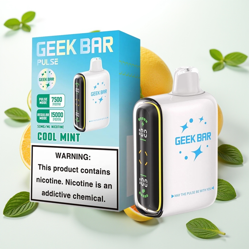 Geek Bar Pulse 15000 Pufov – 16ML E-tekočina, 5 % Nikotina, Prilagodljiv Pretok Zraka, 650 mAh Baterija, USB Type-C Polnjenje