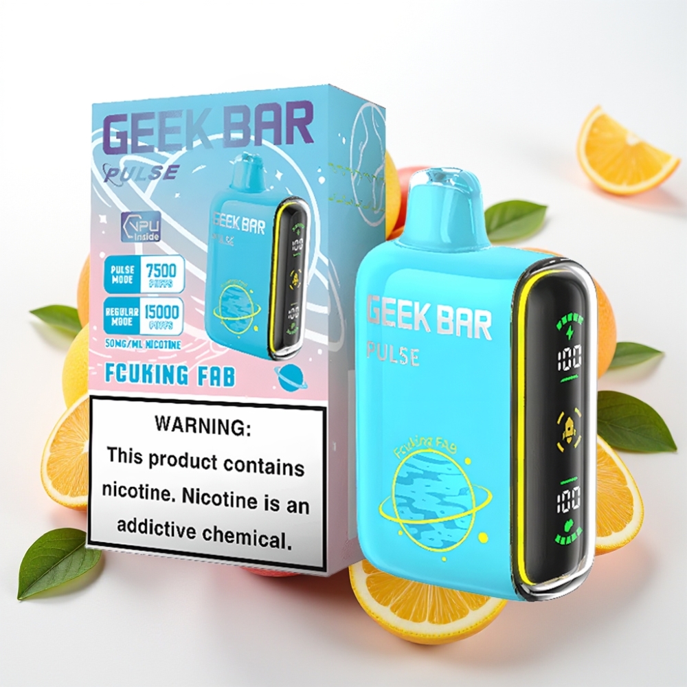 Geek Bar Pulse 15000 Pufov – 16ML E-tekočina, 5 % Nikotina, Prilagodljiv Pretok Zraka, 650 mAh Baterija, USB Type-C Polnjenje