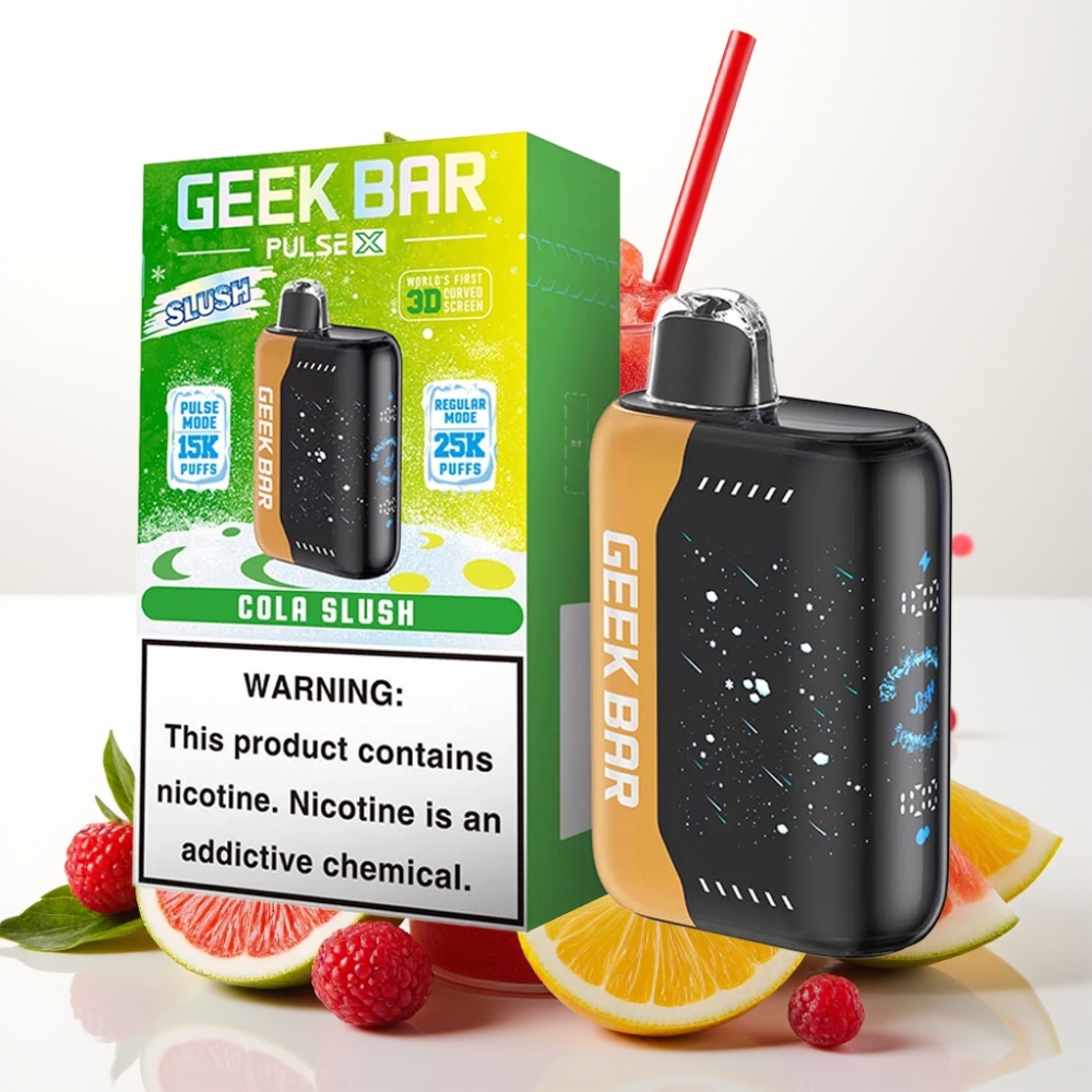 Geek Bar Pulse X 25000 Puffov Do 25000 Puffov v Običajnem Načinu Do 15000 Puffov v Pulse Načinu 0-5% Nikotina 18ml Slush izdaja
