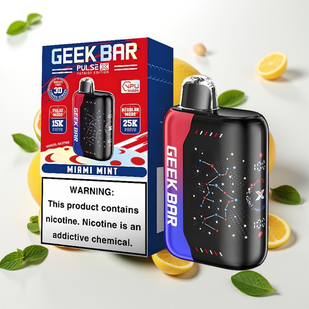 Geek Bar Pulse X 25000 Puffov Do 25000 Puffov v Običajnem Načinu Do 15000 Puffov v Pulse Načinu 18ml