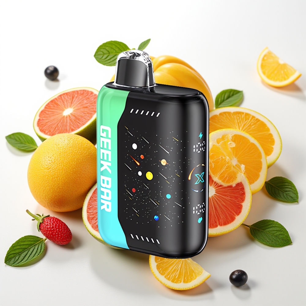 GEEK BAR Pulse X 42K Puffs Meteor Edition z 3D ukrivljenim zaslonom, 820 mAh baterijo in 5 % nikotina