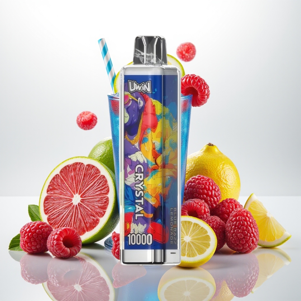UWIN Crystal 10000 Puffov Možnosti Jakosti Nikotina - 0%, 2%, 3%, 5% Puffi - Do 10.000 puffov Kapaciteta E-tekočine - 18ml Limonada Blue Razz