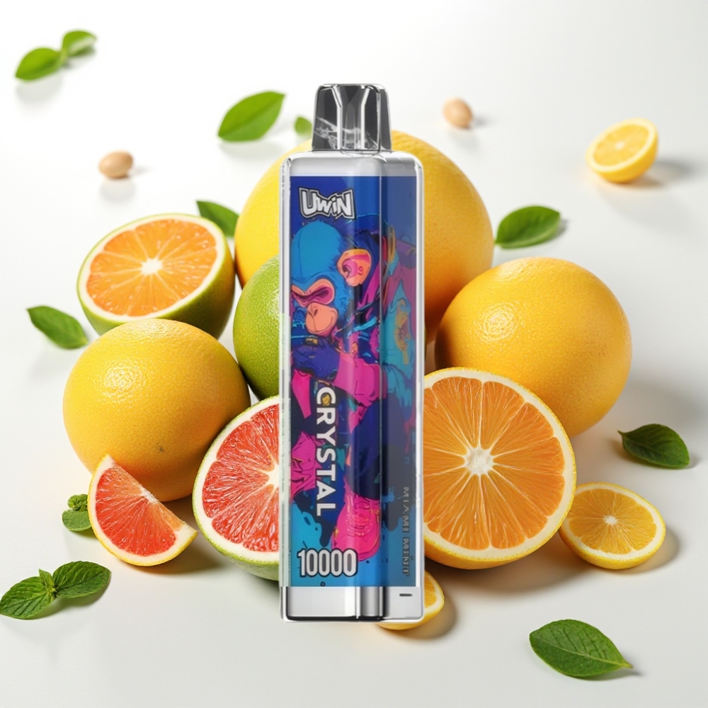 UWIN Crystal 10000 Pufov Moč nikotina - 0%, 2%, 3%, 5% Pufi - Do 10.000 Kapaciteta e-tekočine - 18ml Miamijeva meta