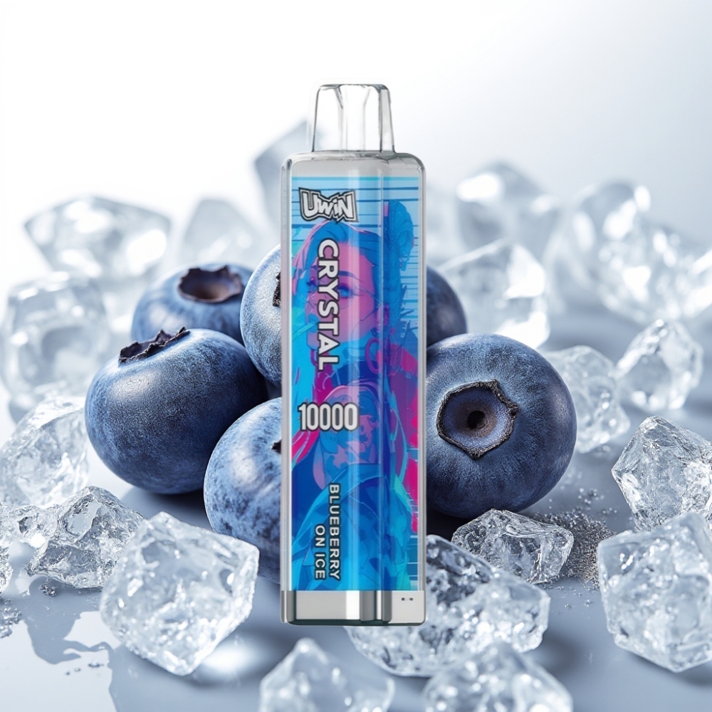 UWIN Crystal 10000 Pufov Moč nikotina - 0%, 2%, 3%, 5% Število pufov - Do 10.000 Kapaciteta e-tekočine - 18ml Borovnica na ledu