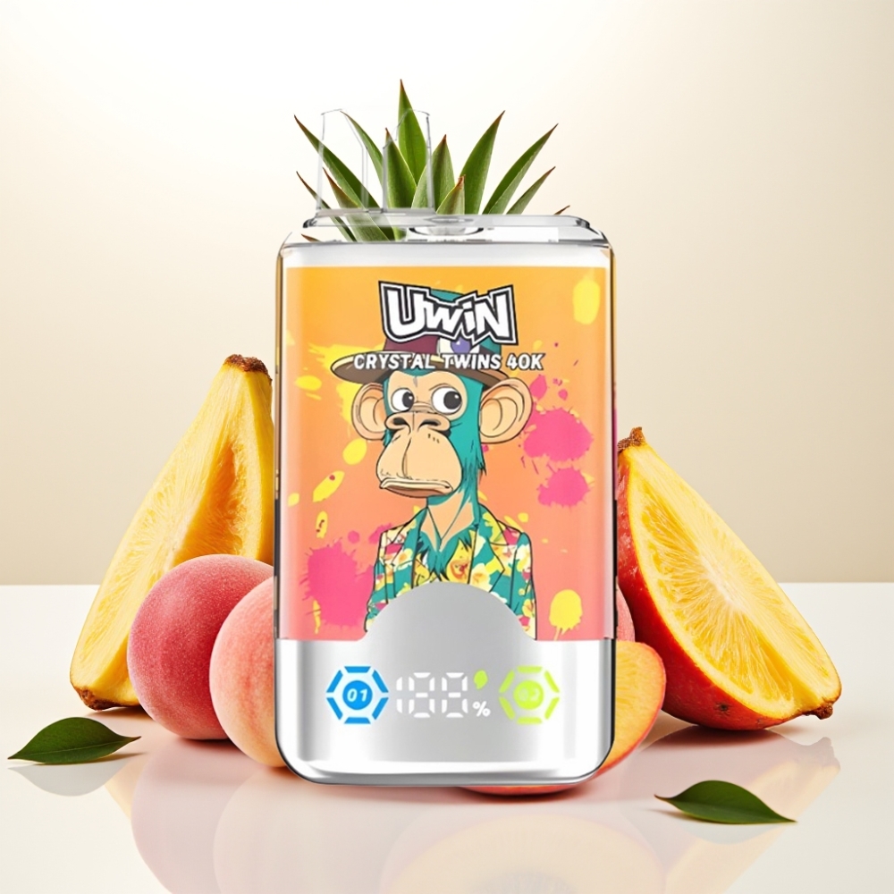 UWIN Crystal Twins 40000 Puff z dvojnim okusom, 32ml e-tekočine, 850mAh baterijo in Type-C polnjenjem