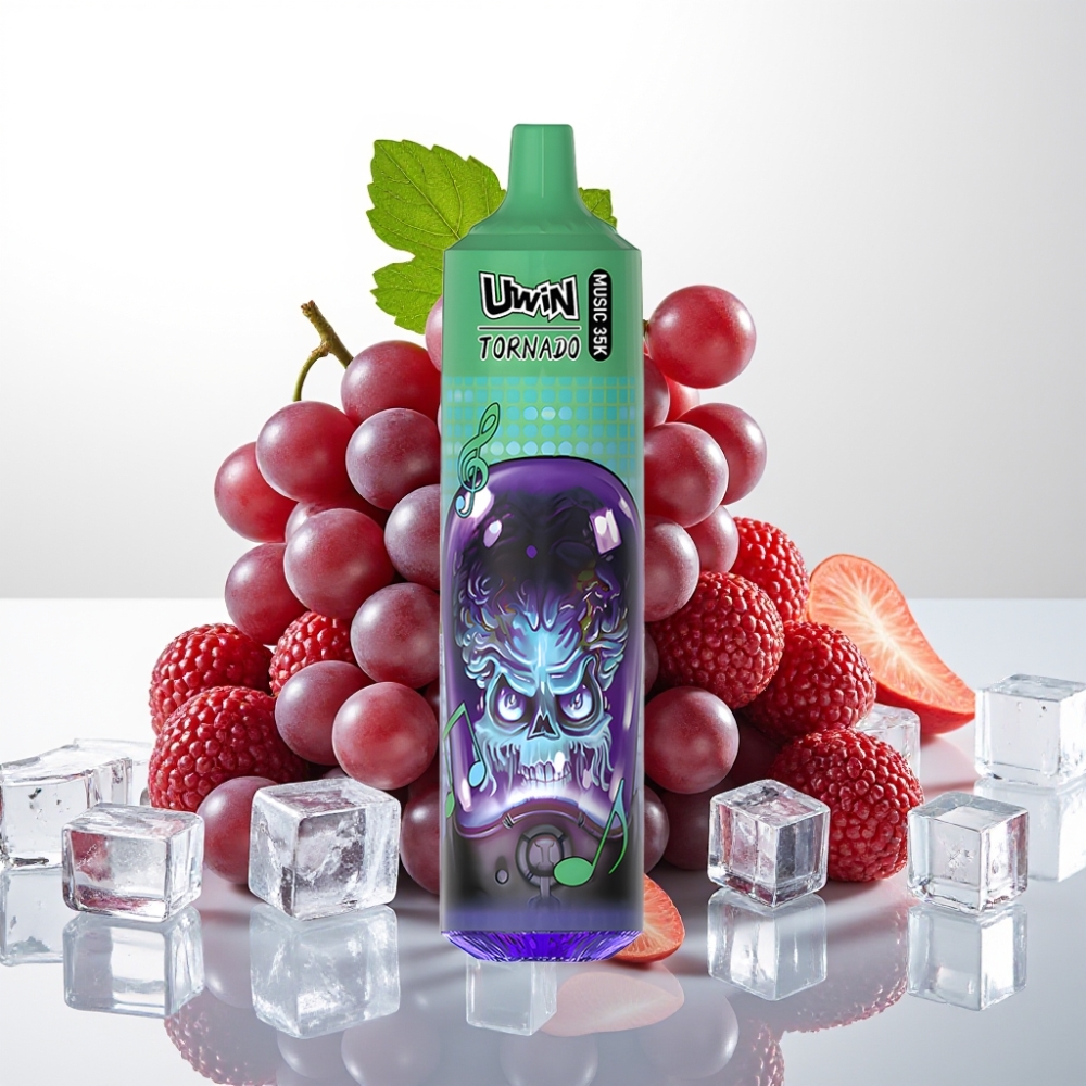 Uwin Tornado 35K Glasba Vape za enkratno uporabo – 35.000 vlekov, 600mAh baterija, Type-C polnjenje, 0%/2%/3%/5% nikotina