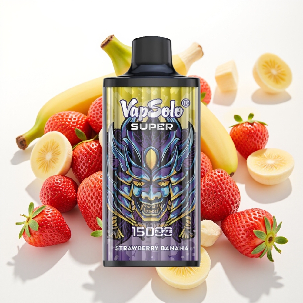 Vapsolo Super 15000 puffs – 40ml e-tekočina, 850mAh baterija, Type-C polnjenje, 20 mg/ml ali 50 mg/ml nikotin Jagoda Banana