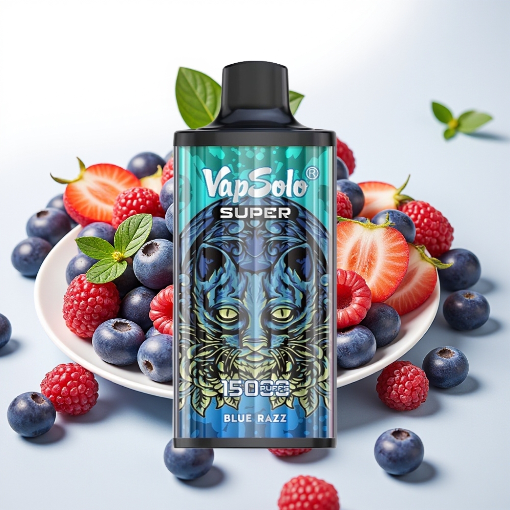 Vapsolo Super 15000 puffs z 40ml e-tekočino, 20 mg/ml ali 50 mg/ml nikotina, 850mah baterijo in Type-C polnjenjem