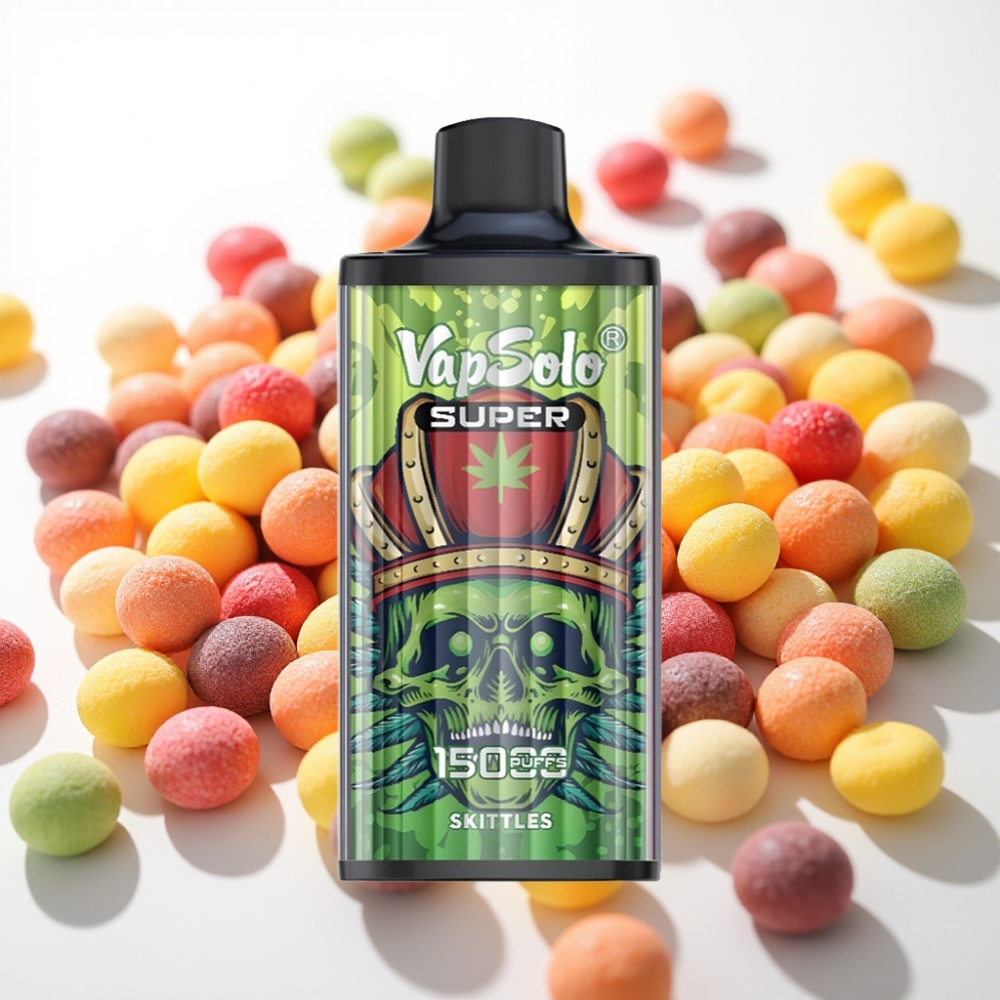 Vapsolo Super 15000 puffs z 40ml e-tekočino, 850mAh baterijo in Type-C polnjenjem Skittles