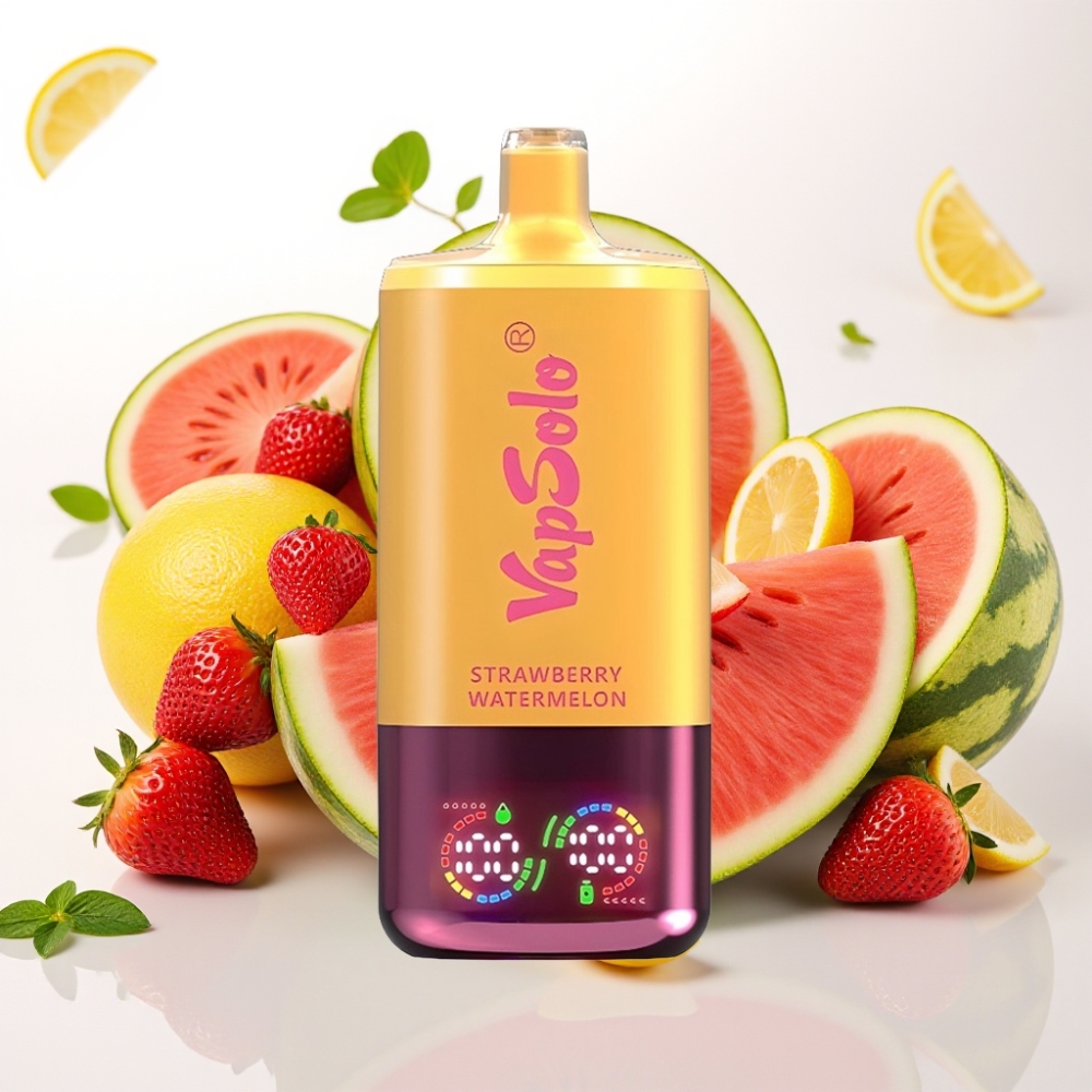 VapSolo Triple 30000 Puffov Velikost škatle - 47 x 47 x 115 mm E-tekočina - 40 ml Moč nikotina - 20 mg/ml, 50 mg/ml 3 rezervoarji Polnjenje - Type-C