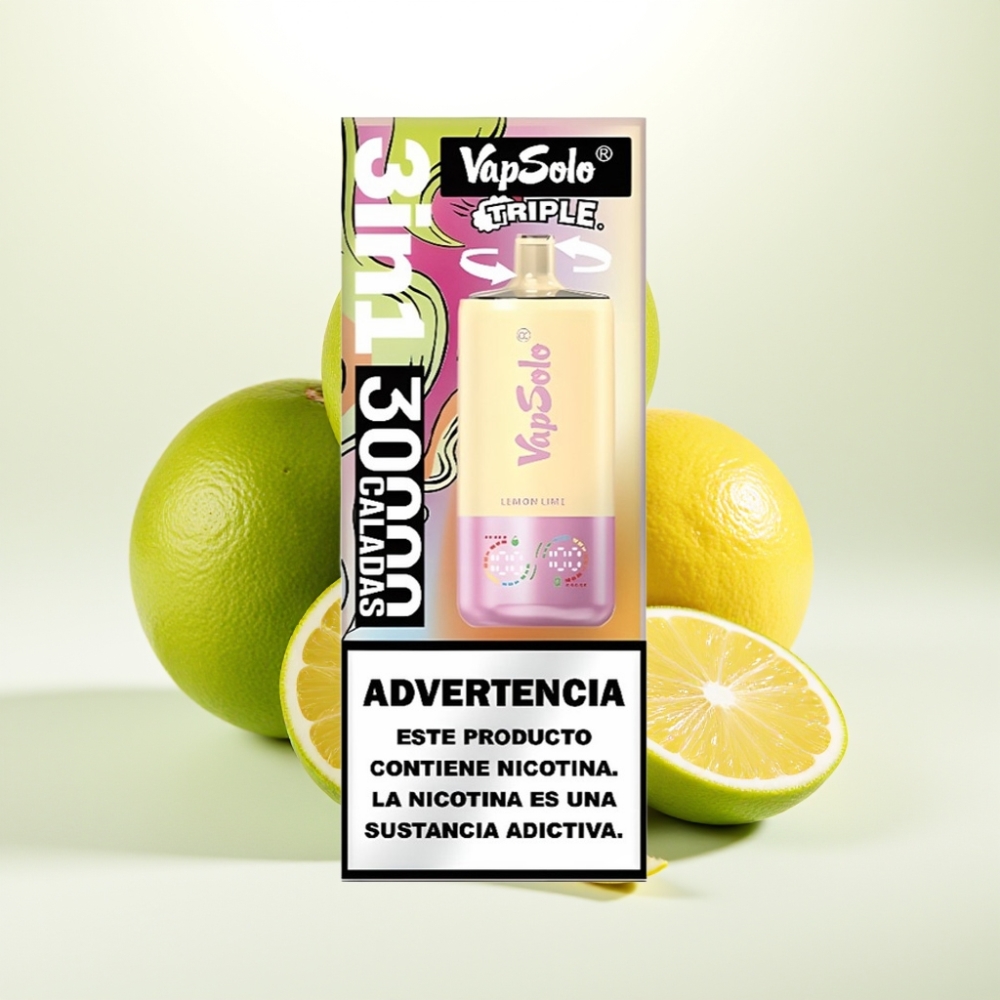 VapSolo Triple 30000 Puffs, 40ml e-tekočina, 20 mg/ml ali 50 mg/ml nikotina, 3 rezervoarji, Type-C polnjenje