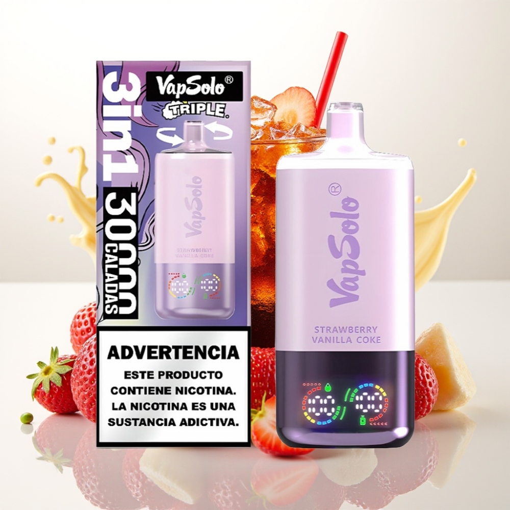 VapSolo Triple 30000 Puffs (47 x 47 x 115mm, 40ml, Type-C)
