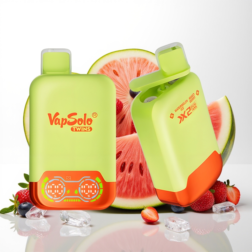 Vapsolo Twins 20000 Puffov 40 ml e-tekočina 20 mg/ml, 50 mg/ml nikotina 2 rezervoarja Type-C polnjenje