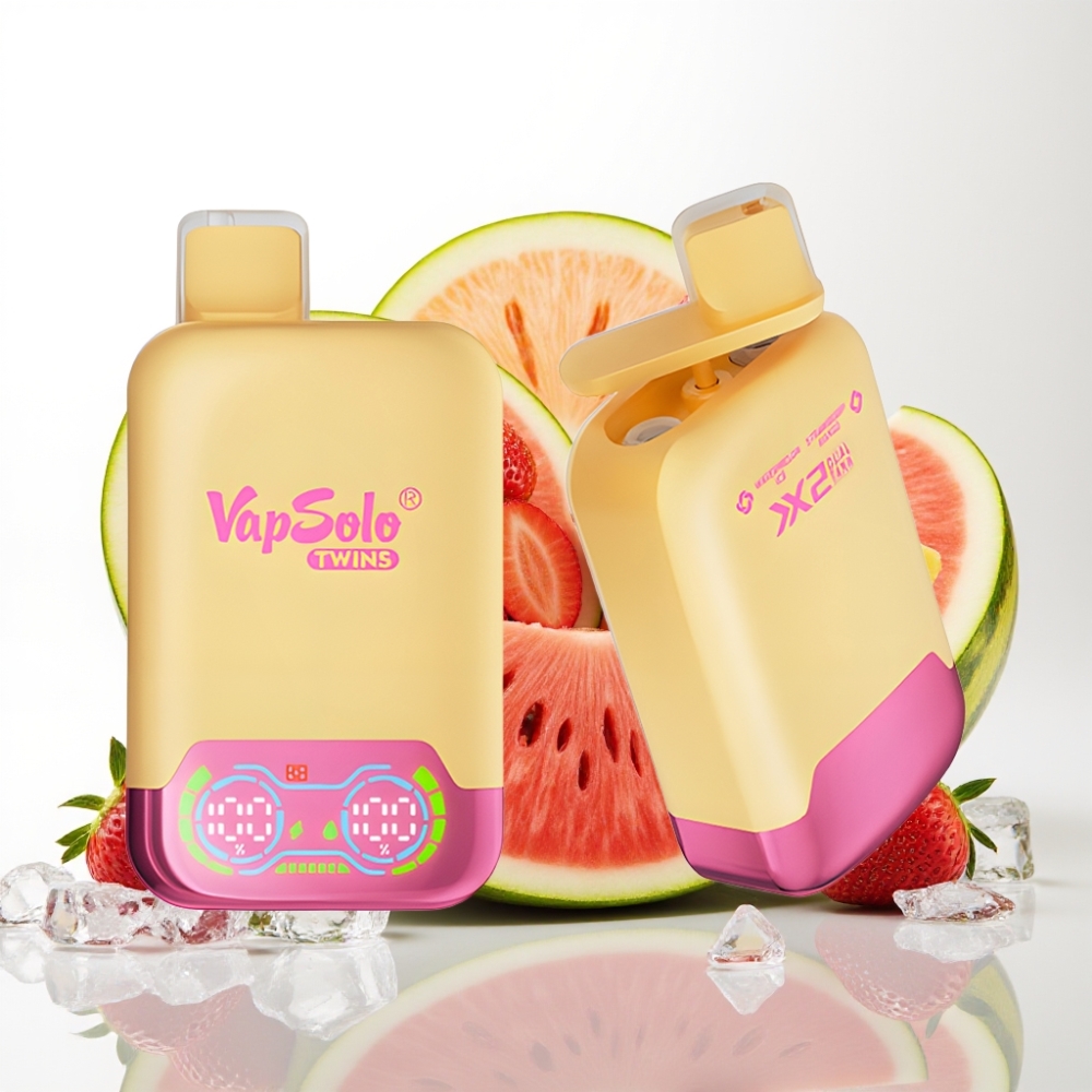 Vapsolo Twins 20000 Pufov Velikost škatle - 51 x 29 x 94,9 mm E-tekočina - 40 ml Nikotinska jakost - 20 mg/ml, 50 mg/ml Nabiranje - Type-C