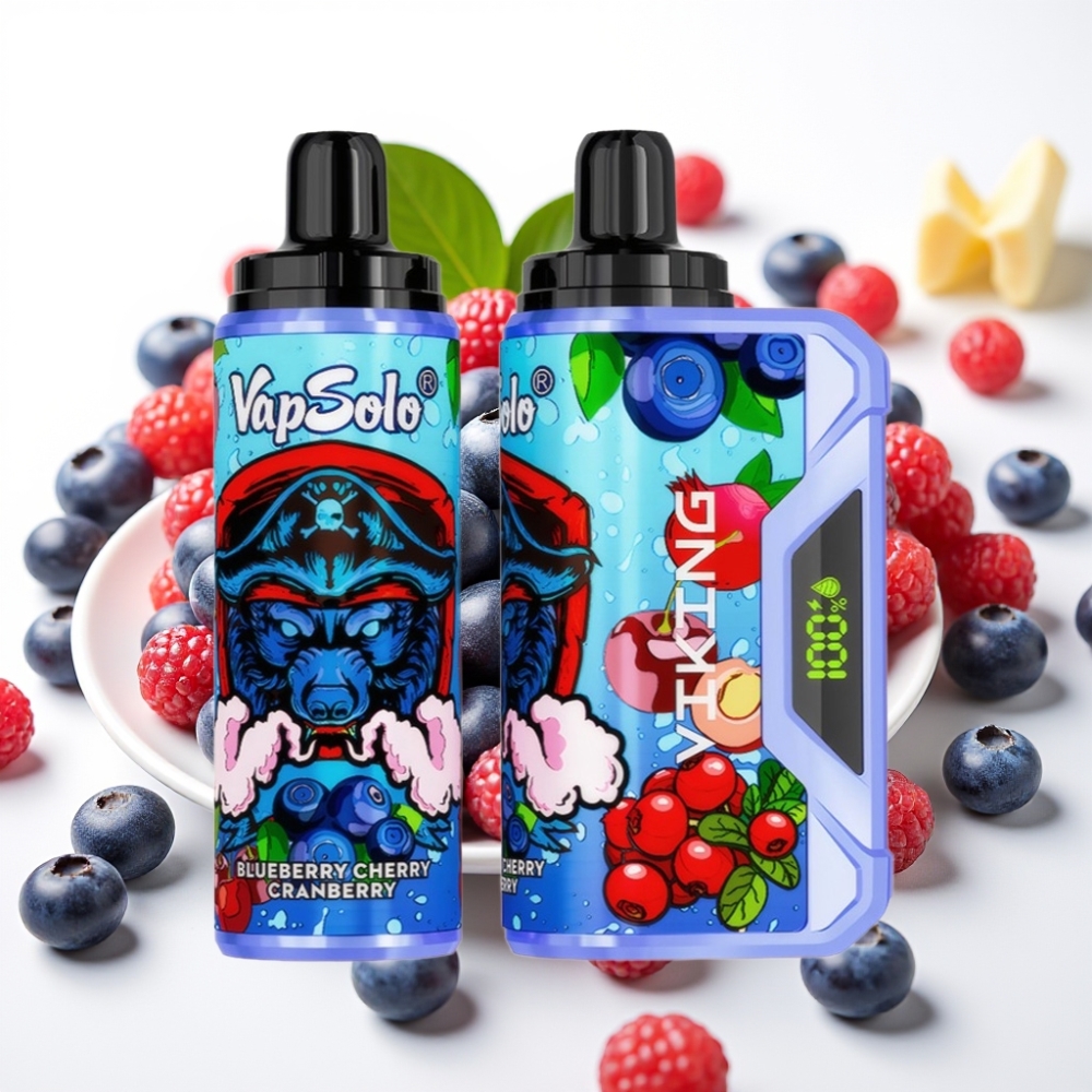 VapSolo VIKING 12000 Puffs Enkratna E-cigareta z LED zaslonom, Type-C polnjenjem in 22ml tekočine (20 mg/ml ali 50 mg/ml nikotina)