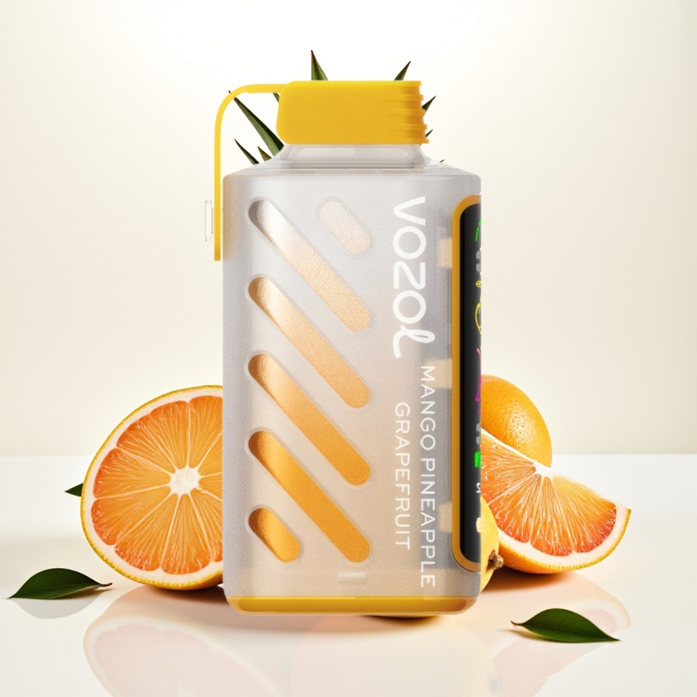VOZOL Gear Power 20000 Puffs s tehnologijo S.i.L.C. Tech, 20mL prednapolnjenega e-tekočine, 5% nikotina (50mg), dvojno mrežno tuljavo in zaslonom na celotnem zaslonu